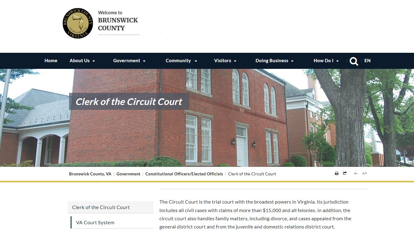 Clerk of the Circuit Court - Brunswick County, VA